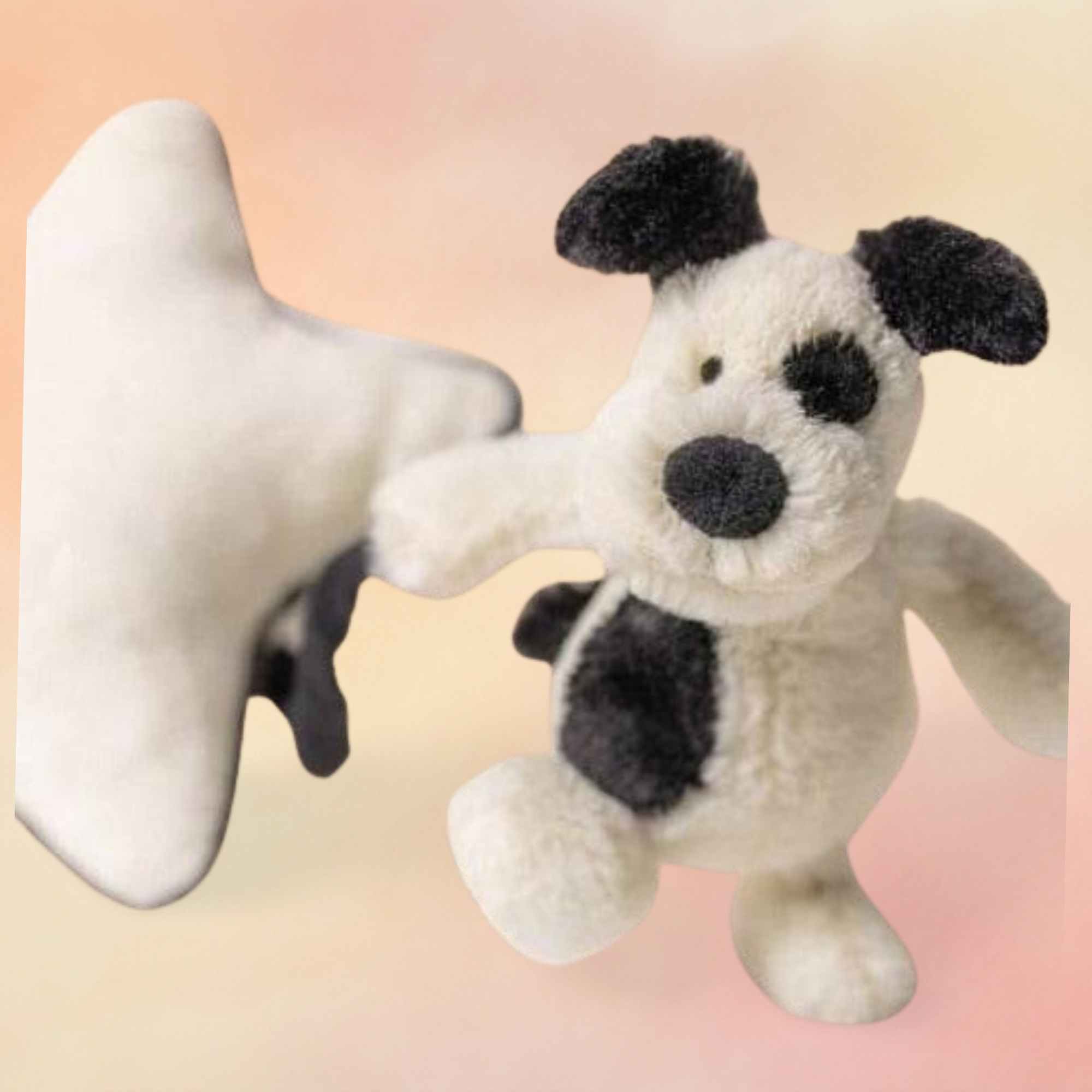 Bashful Black & Cream Puppy Musical Pull | Bashful Collection